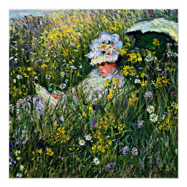 Póster Monet - En la pradera (Anverso)