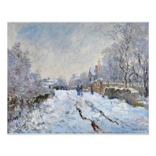 Póster Monet - Escena de nieve en Argenteuil