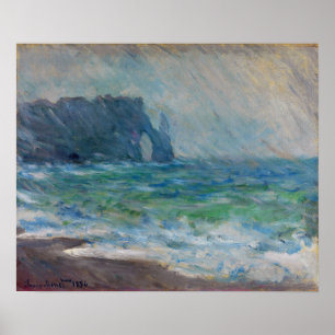 Póster Monet - Etretat sobre las lluvias