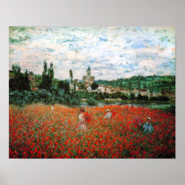Póster Monet Field del Poster de los Coppies Rojos