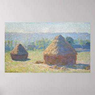 Póster Monet - Fin De Verano De Haystacks