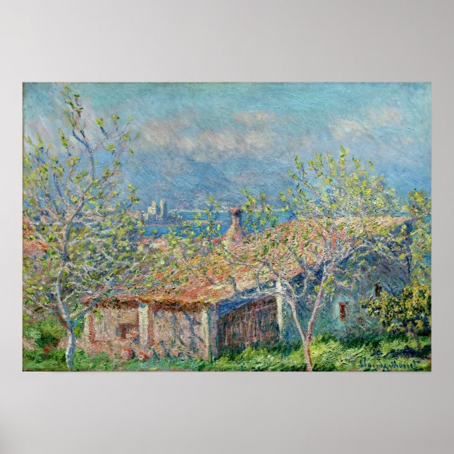 Póster Monet - Gardener's House At Antibes 1888 (Frente)