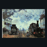 Póster Monet - Gare St. Lazare, llegada del tren<br><div class="desc">Pintura popular de Claude Monet,  Gare St.-Lazare,  llegada de un tren.</div>