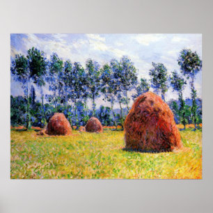 Póster Monet - Haystacks en Giverny, 1884,