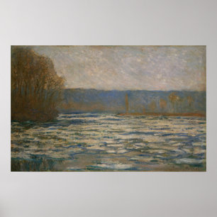 Póster Monet - Hielo Rompiendo En El Sena En Bennecourt