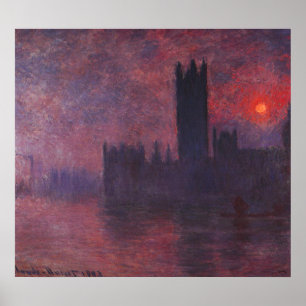 Póster Monet Houses of Parliament at Sunset Poster