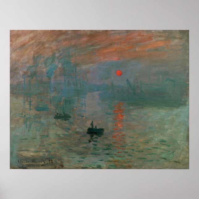 Póster Monet - Impresión, Amanecer 1872 (Frente)