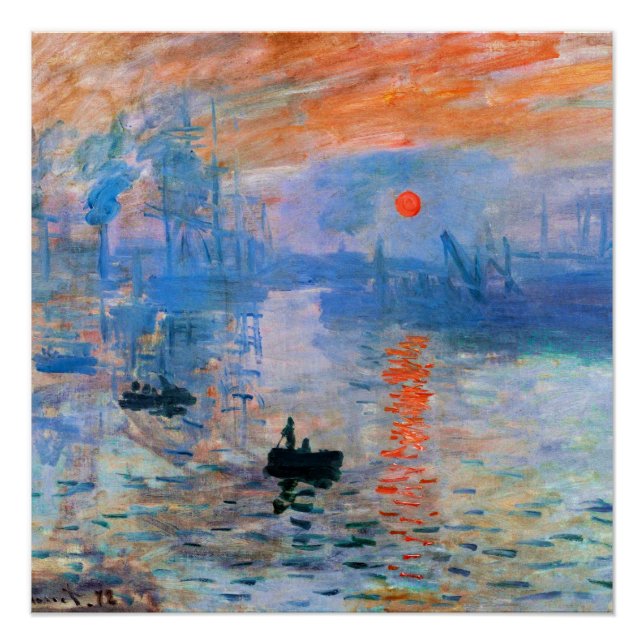 Póster Monet - Impresión, Sunrise, (Anverso)