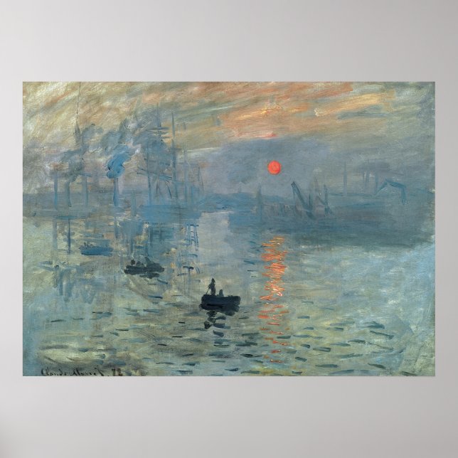 Póster Monet Impression Sunrise Soleil Levant Painting (Frente)