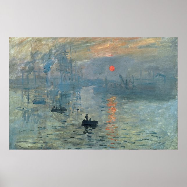Póster Monet Impression Sunrise Soleil Levant Painting (Frente)