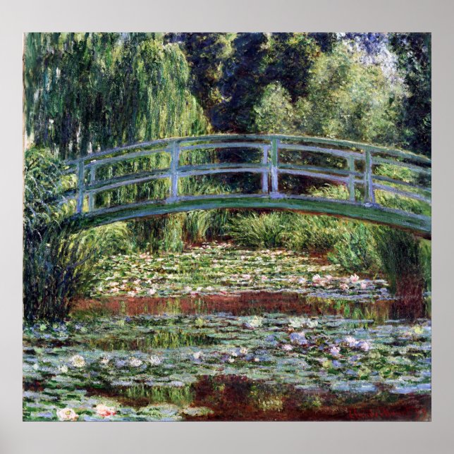 Póster Monet Japanese Footbridge y la piscina Water Lily (Frente)
