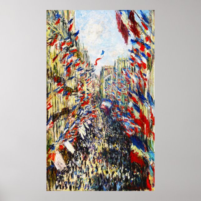 Póster Monet - La calle Montorgueil en París (Frente)