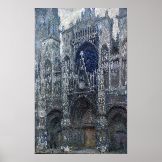 Póster Monet - La Catedral En El Portal, Gris (Frente)