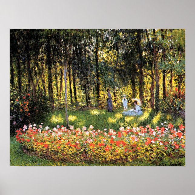 Póster Monet - La familia del artista en el jardín (Frente)