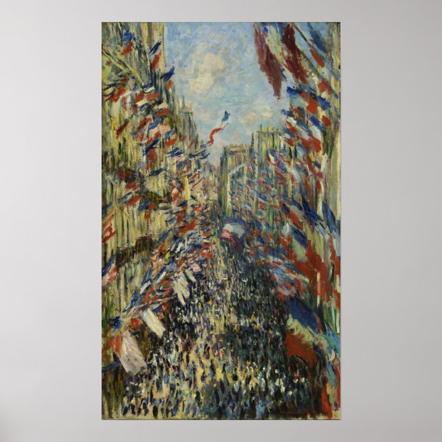 Póster Monet - La Rue Montorgueil En La Celebración De Pa (Frente)