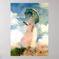 Monet Lady con Parasol Poster