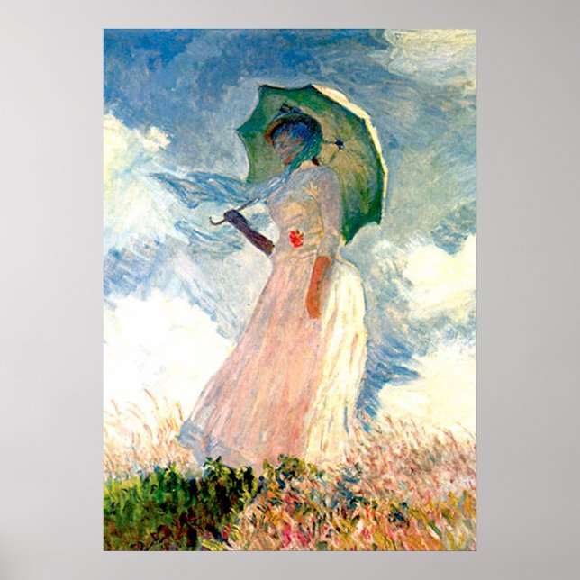 Póster Monet Lady con Parasol Poster (Frente)