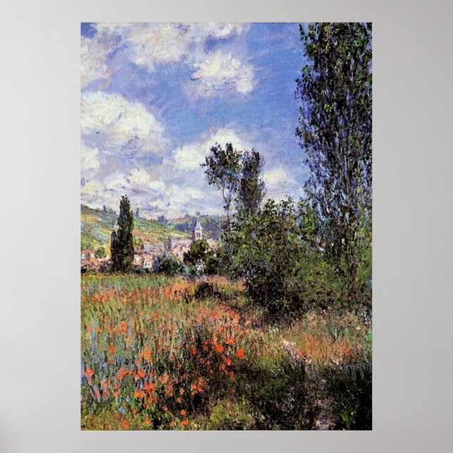 Póster Monet - Lane en los campos de la amapola (Frente)