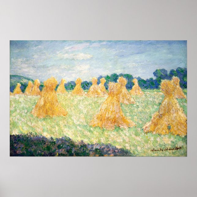 Póster Monet - Las jóvenes de Giverny efecto solar (Frente)