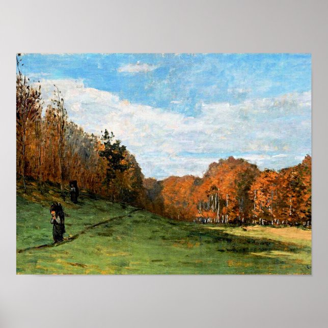 Póster Monet, Leñadores en el bosque de Fontainebleau, (Frente)