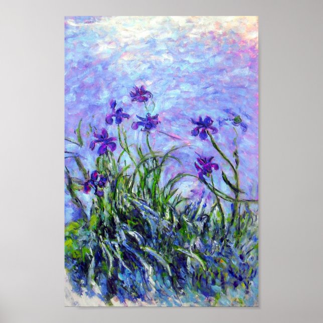 Póster Monet Lilac Irises (Frente)