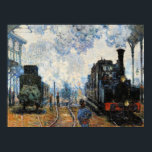Póster Monet - Llegada del tren de Normandía,<br><div class="desc">Llegada del tren de Normandía,  famosa pintura de Claude Monet</div>