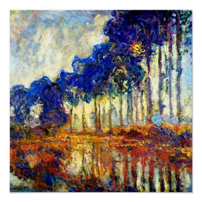 Póster Monet - Los álamos en otoño (Anverso)