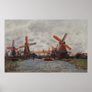 Póster Monet - Molinos en Westzijderveld cerca de Zaandam