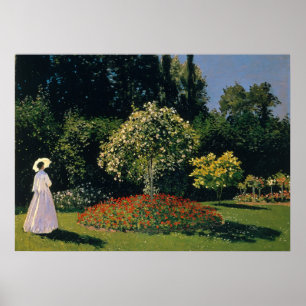 Póster Monet - Mujer en el Jardín