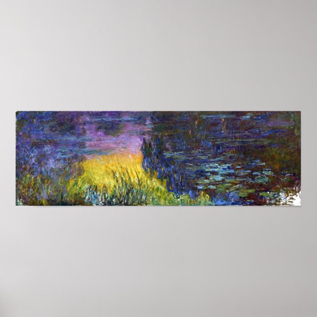 Póster Monet - Nenúfares Puesta de Sol (Frente)