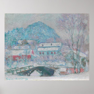 Póster Monet - Noruega, aldea Sandviken en la nieve