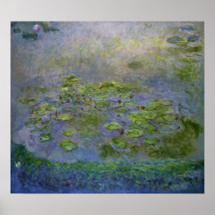 Póster Monet - Nympheas (Nieves por el agua)