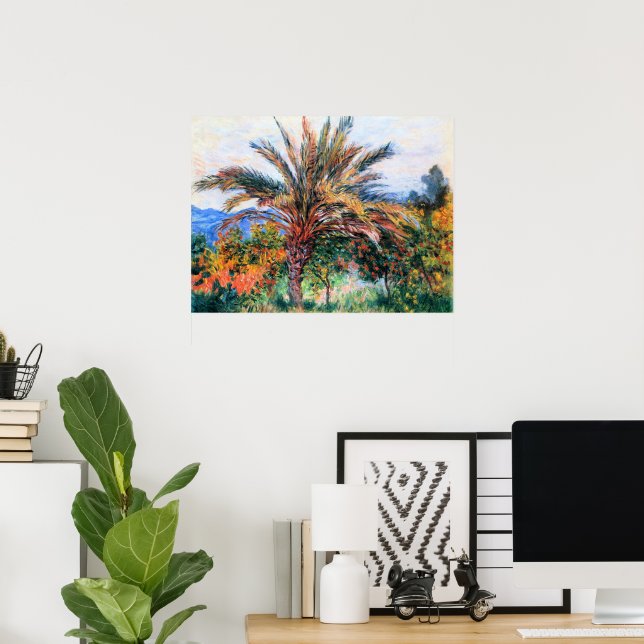 Póster Monet - Palma en Bordighera, (Oficina en casa)