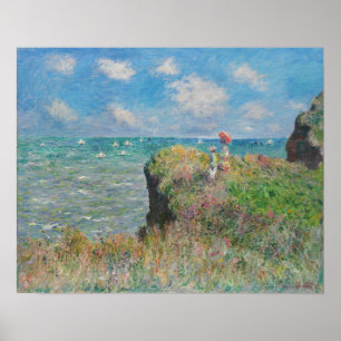 Póster Monet - Paseo por el acantilado en Pourville