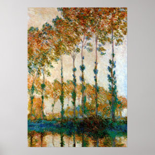 Póster Monet - Poplares a orillas del río Epte en otoño