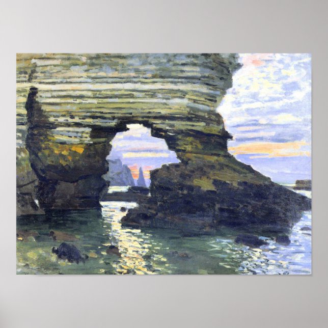 Póster Monet - Port d'amount Etretat, hermosa pintura (Frente)