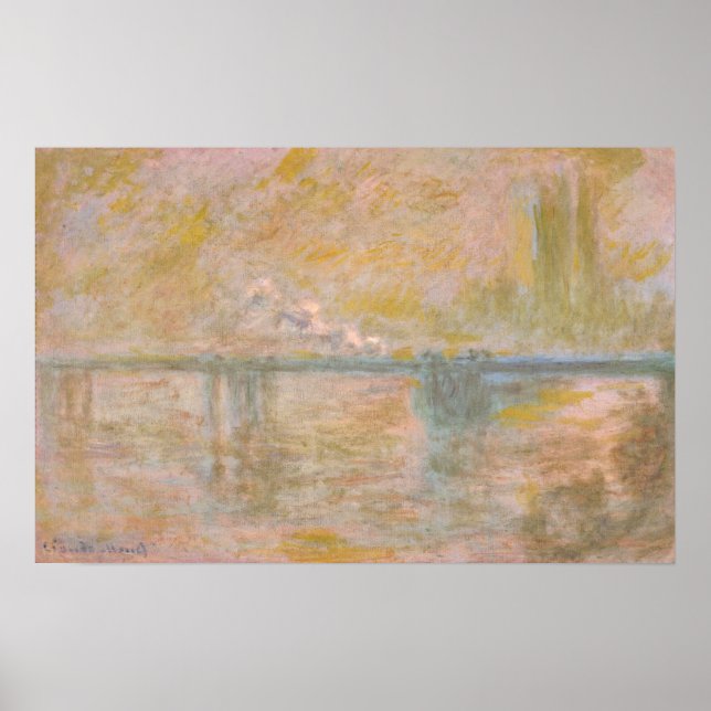 Póster Monet - Puente de Charing Cross en Londres (Frente)