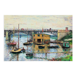 Póster Monet - Puente en Argenteuil en Día Gris