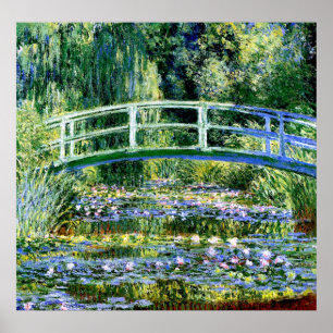 Póster Monet - Puente japonés y lirio acuático
