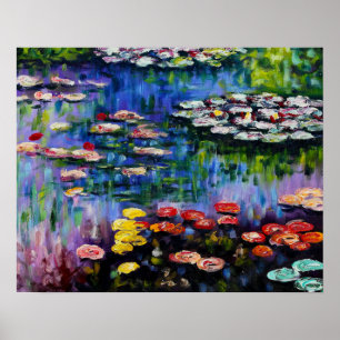 Póster Monet Purple Water Lilies Poster