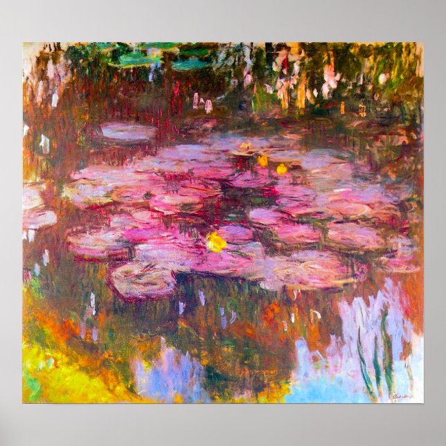 Póster Monet Purple Water Lilies Poster (Frente)