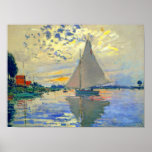 Póster Monet Sailboat en Le Petit-Gennevilliers<br><div class="desc">Poster con la pintura al óleo de Claude Monet en el barco de vela de Le Petit-Gennevilliers (1874). Un sereno velero navega por las aguas de París,  Francia. Perfecto para los amantes del impresionismo y de los coleccionistas de arte francés.</div>