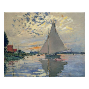 Póster Monet Sailboat Impresionismo Francés Arte Clásico