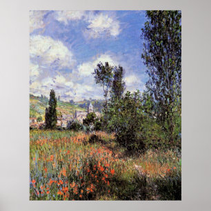 Póster Monet - Sendero en el cartel de los campos de amap