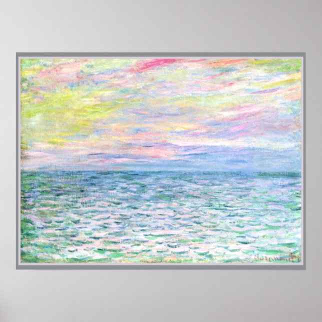Póster Monet - Sunset en Pourville (Frente)