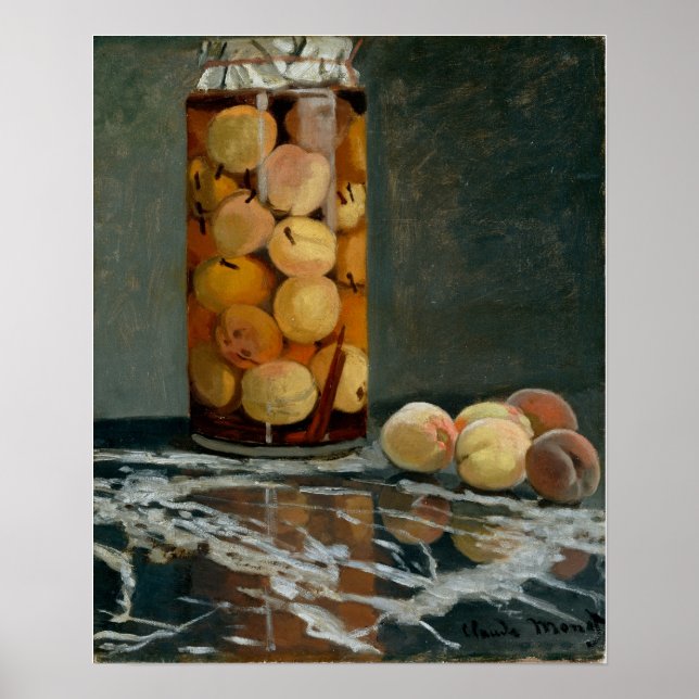 Póster Monet - Tarro de Melocotones (Frente)