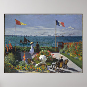 Póster Monet - Terraza en Sainte Adresse