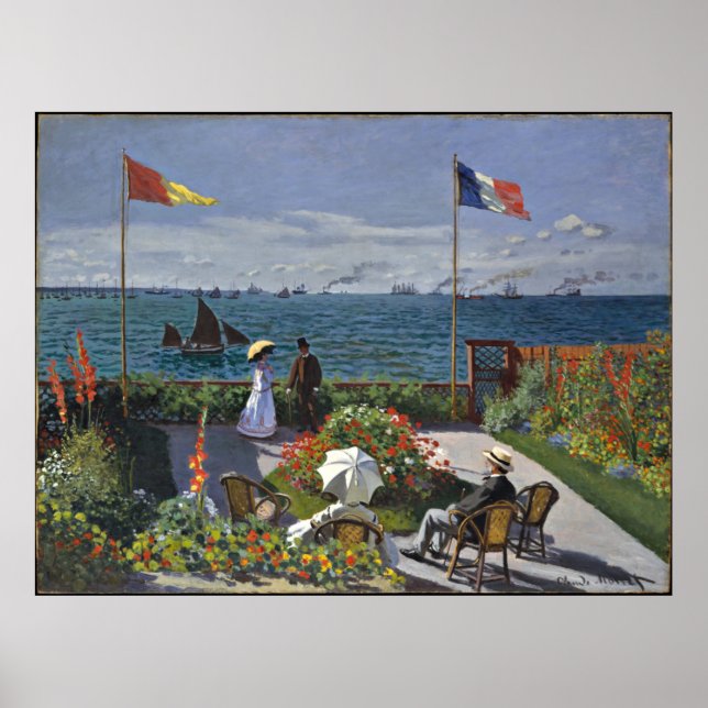 Póster Monet - Terraza en Sainte Adresse (Frente)