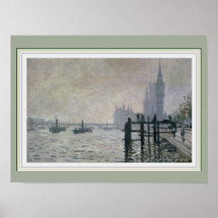 Póster Monet Thames Debajo de Westminster 16 x 12 Poster