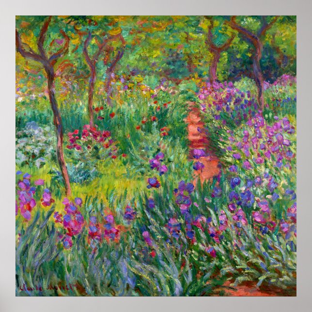 Póster Monet "The Iris Garden at Giverny" (Frente)